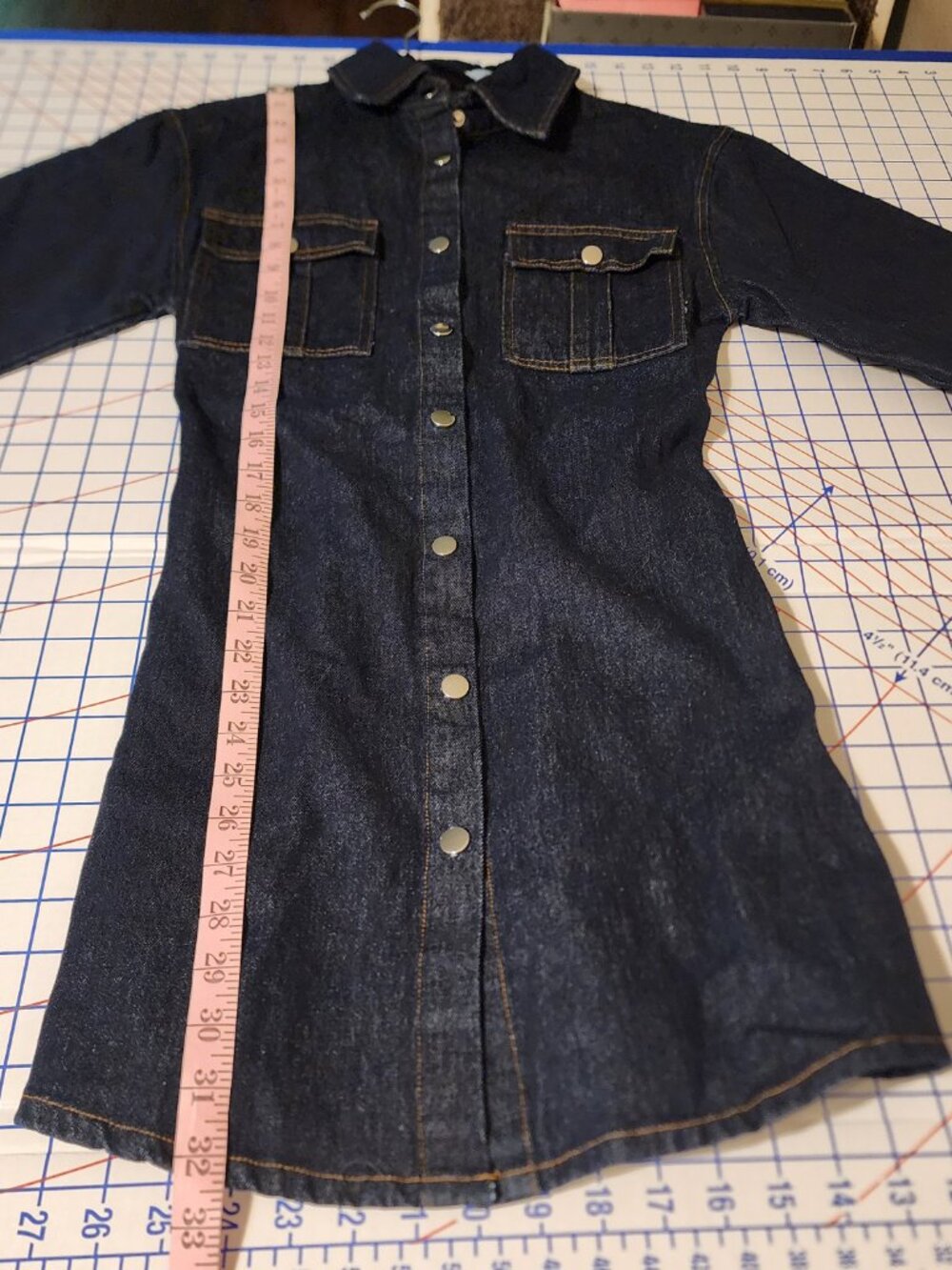 Petal & Pup Hailey Denim Mini Dress XS Blue Button Front Shirt Dress NWOT - Picture 3 of 8